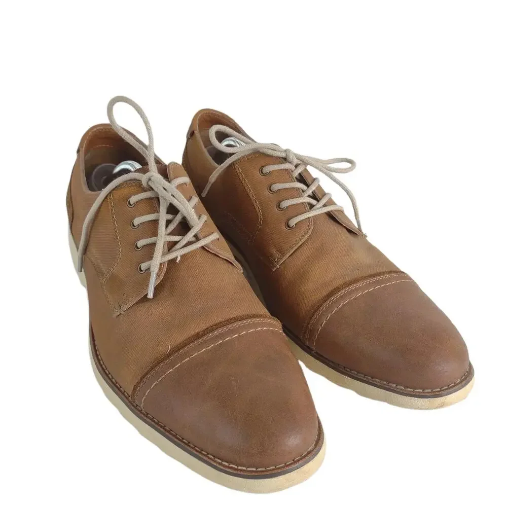 Dockers Murray Cap Toe Men's 13M‎ Tan Faux Leather Oxford Brogues Shoes Preppy